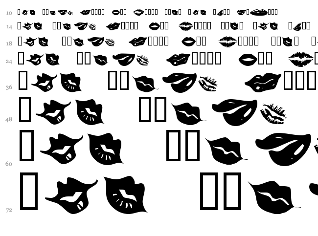 KR Lippy font waterfall